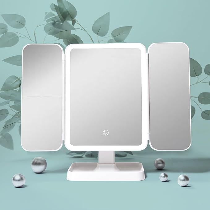 1X/2X/3X/10X Magnification LED Makeup Mirror – Adjustable, Compact & Stylish