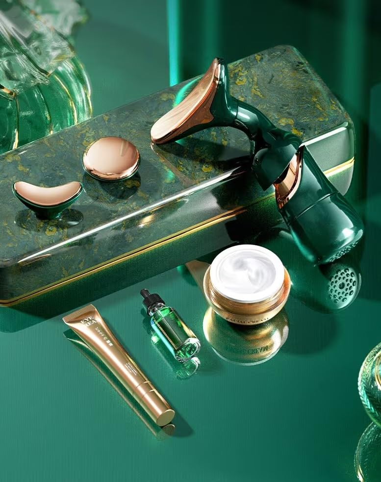 Luxury Glow Combo – 24K Gold Eye Mask + Facial Sculpting Massager