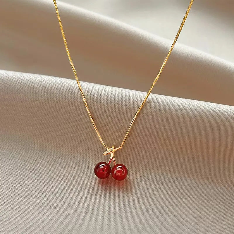 π Golden Charm Necklace Trio β Cherry Pop, Twin Hearts & Mermaid Magic Set